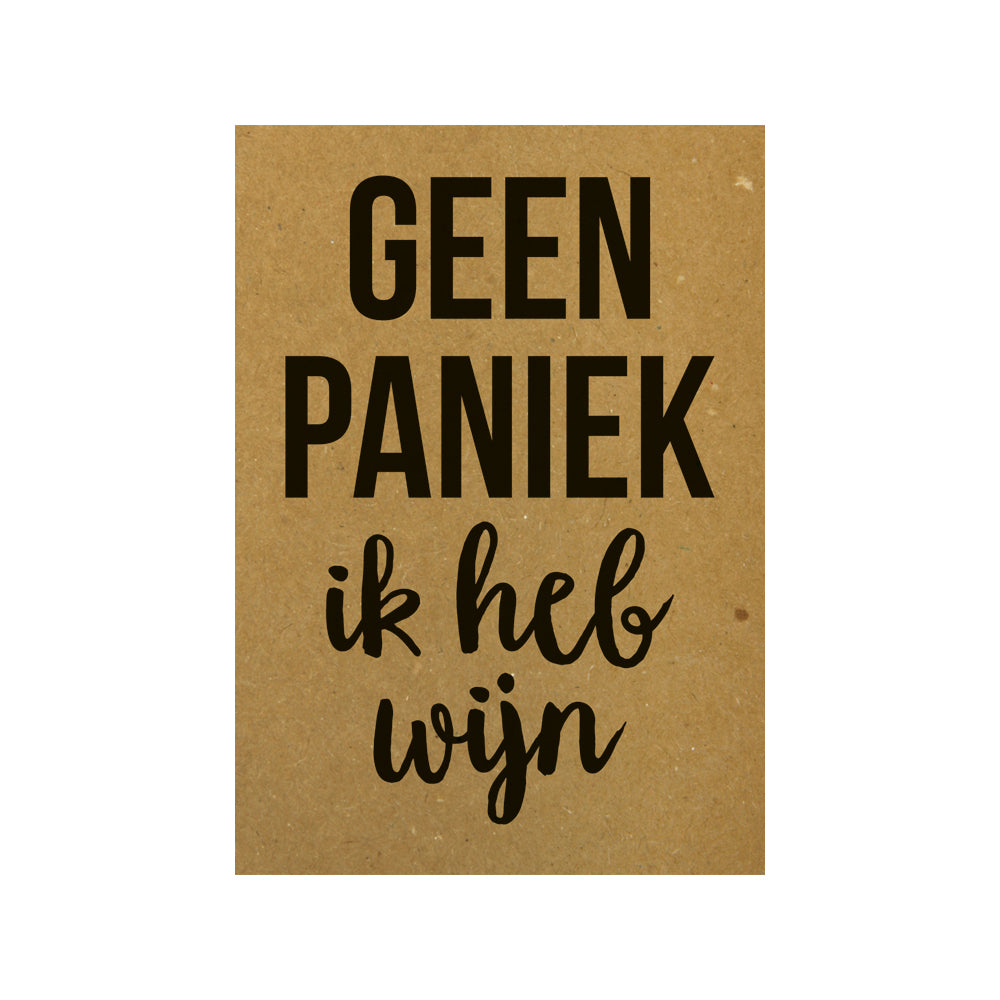 Kaart - Geen paniek Ik heb wijn