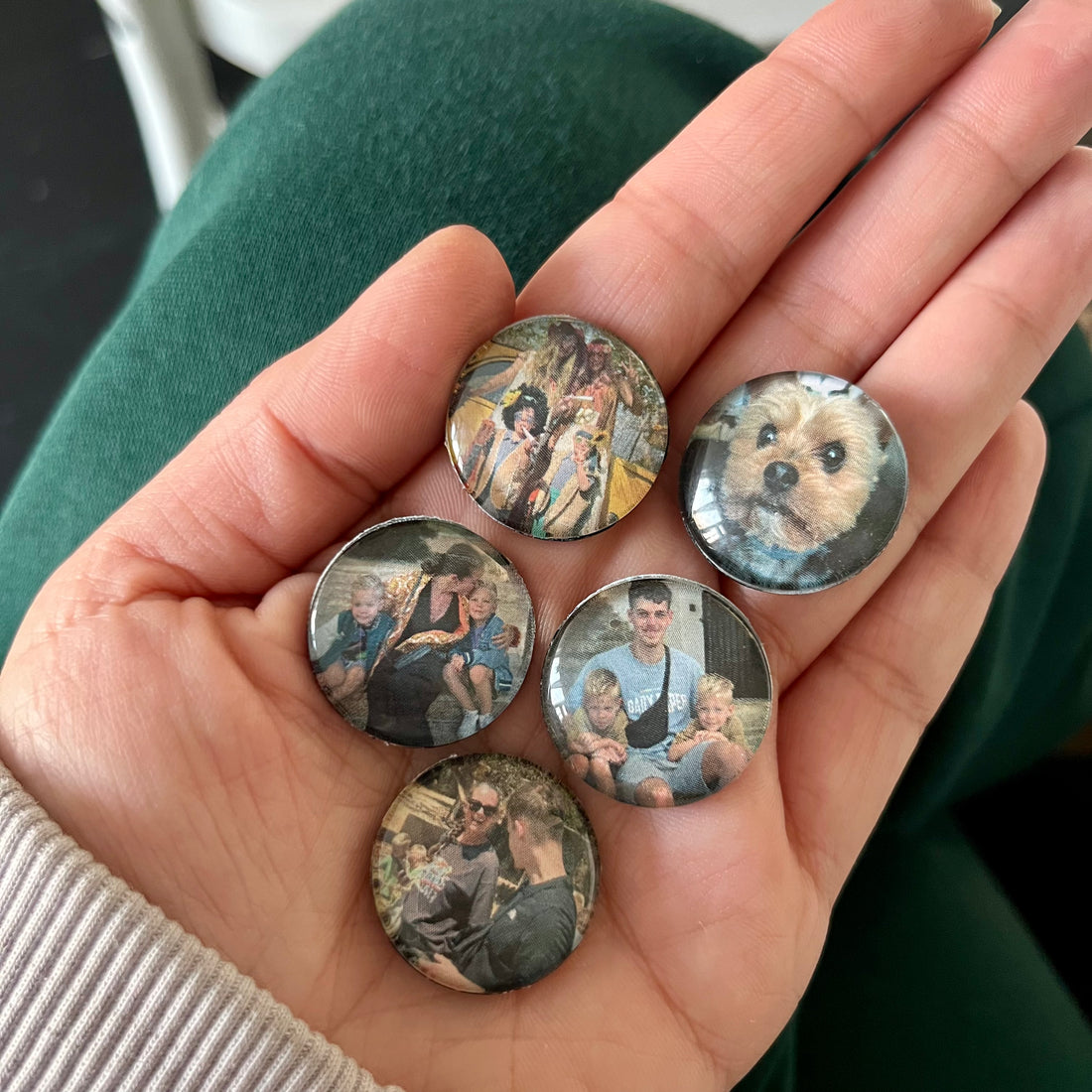 Glass photo magnets, set of 5 