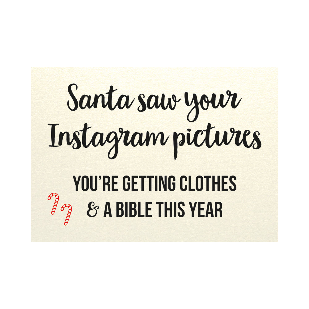Kerstkaart - Santa saw your instagram pictures