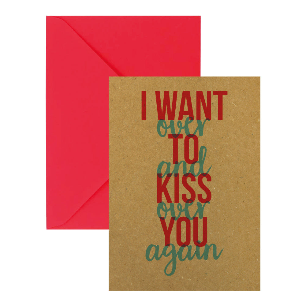 Card with envelope - I want to kiss you